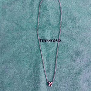 Tiffany & Co. Vintage Signature X Pendant 16” in Sterling Silver